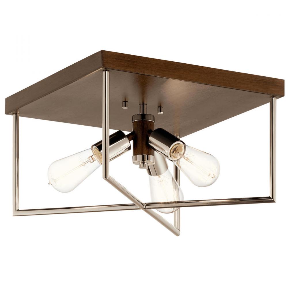 Tanis™ 3 Light Flush Mount Auburn Stained