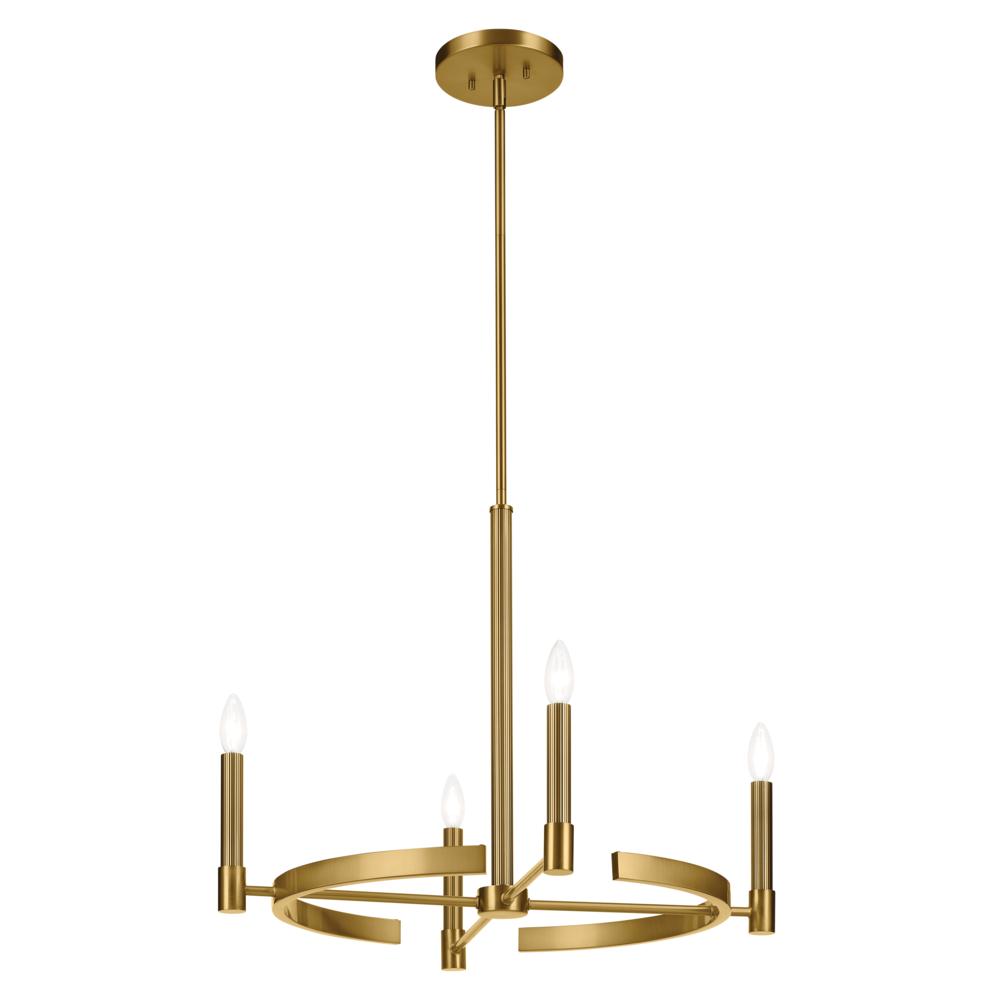 Tolani 20.25&#34; 4-Light Chandelier in Brushed Natural Brass