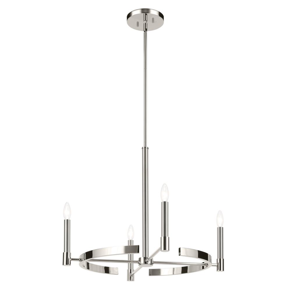 Tolani 20.25&#34; 4-Light Chandelier in Polished Nickel