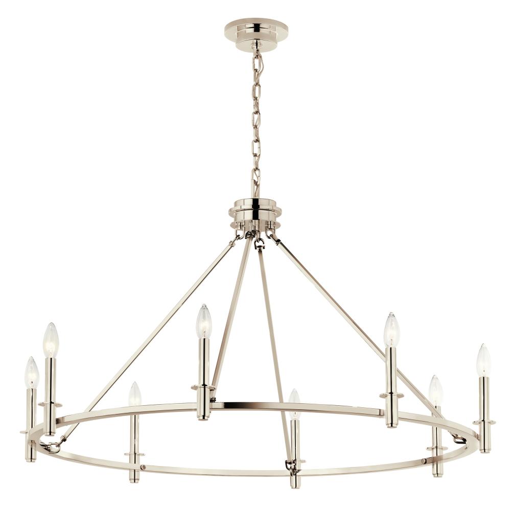 Carrick 40.75 Inch 8 Light Chandelier in Polished Nickel