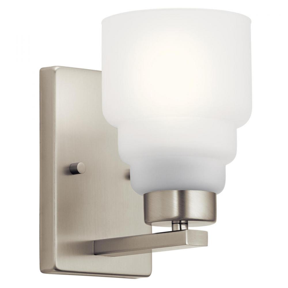 Vionnet 8.5&#34; 1 Light Wall Sconce with Satin Etched Glass in Brushed Nickel