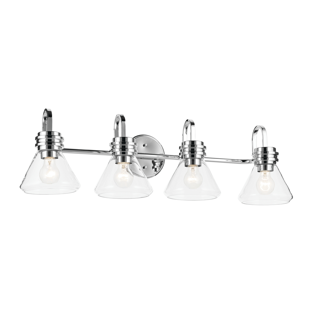 Farum 34&#34; 4-Light Vanity Light with Clear Glass in Chrome