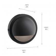Kichler 15764BKT27R - 12V LED 2700K Half Moon Deck Light Textured Architectural Bronze
