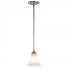 Kichler 43511NIL18 - Keiran 6.75" 1 Light LED Mini Pendant with Satin Etched White Glass in Brushed Nickel
