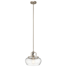 Kichler 43903AP - Davenport 10.5" 1 Light Convertible Pendant or Semi Flush with Clear Glass and Antique Pewter