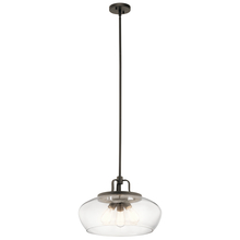 Kichler 43904OZ - Davenport 12.75" 3 Light Convertible Pendant or Semi Flush with Clear Glass and Olde Bronze