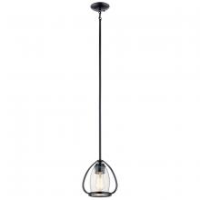 Kichler 44058BK - Tuscany 8.75" 1 Light Mini Pendant with Clear Seeded Glass in Black