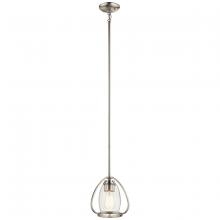 Kichler 44058NI - Tuscany 8.75" 1 Light Mini Pendant with Clear Seeded Glass in Brushed Nickel