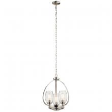 Kichler 44059NI - Tuscany 21" 3 Light Mini Chandelier with Clear Seeded Glass in Brushed Nickel