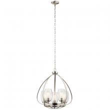 Kichler 44060NI - Tuscany 24" 5 Light Chandelier with Clear Seeded Glass in Brushed Nickel