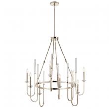 Kichler 52210PN - Kadas 40.75" 8 Light Chandelier with Clear Crystal Glass in Polished Nickel