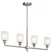 Kichler 52285NI - Lynn Haven™ 4 Light Linear Chandelier Brushed Nickel