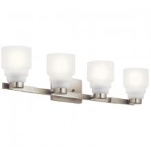 Kichler 55013NI - Vionnet 33.5" 4 Light Vanity Light in Satin Etched Glass in Brushed Nickel