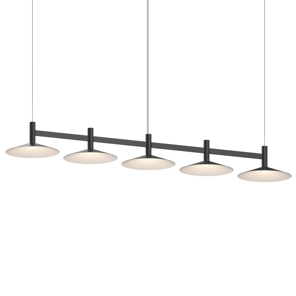 5-Light Linear Pendant w/Shallow Cone Shades