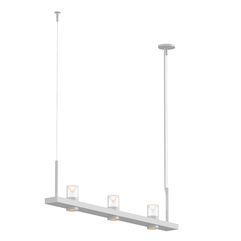 4&#39; Linear LED Pendant with Clear w/Cone Uplight Trim