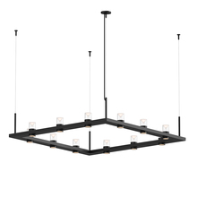 Sonneman 20QKS04B - 4' Square LED Pendant with Clear w/Cone Uplight Trim