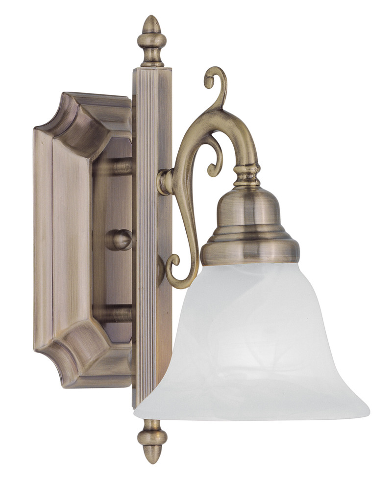 1 Light Antique Brass Bath Light