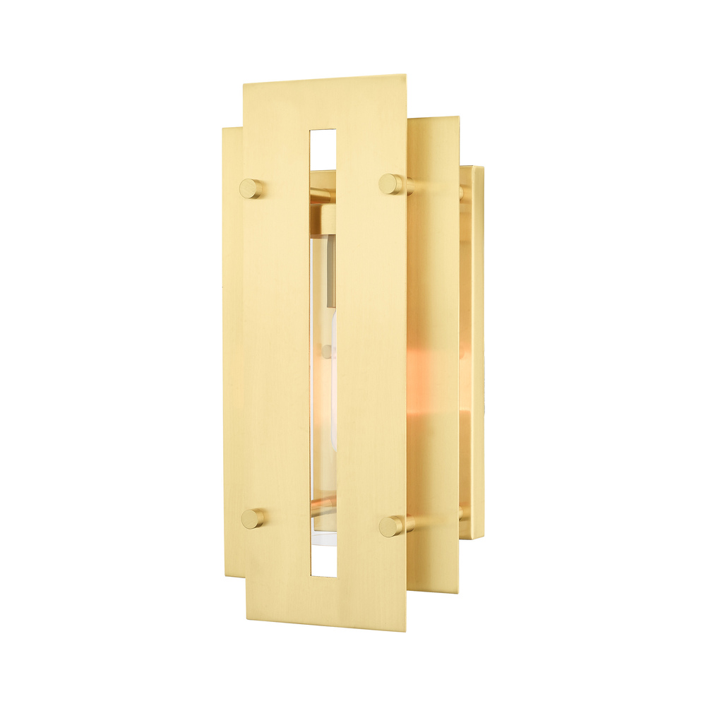 1 Lt Satin Brass Outdoor Wall Lantern