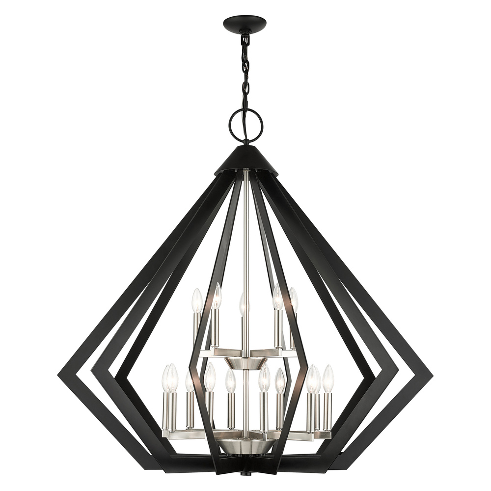 15 Lt Black Foyer Chandelier