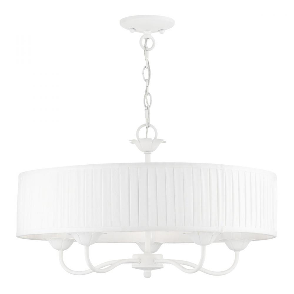 5 Light White Pendant Chandelier