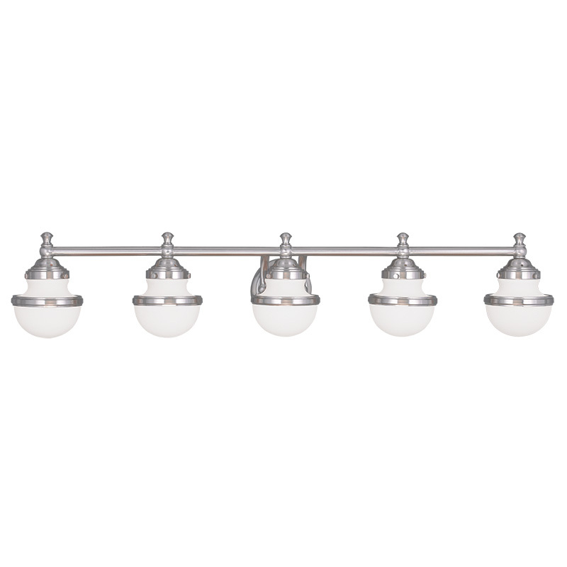 5 Light Brushed Nickel Bath Light