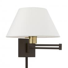 Livex Lighting 40039-07 - 1 Light Bronze with Antique Brass Accent Swing Arm Wall Lamp