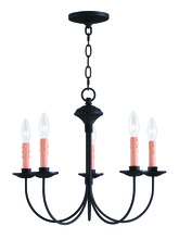 Livex Lighting 4455-04 - 5 Light Black Chandelier