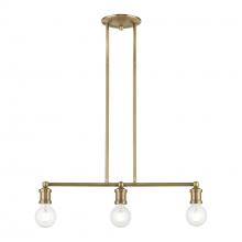 Livex Lighting 47163-01 - 3 Light Antique Brass Linear Chandelier