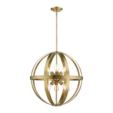 Livex Lighting 49646-01 - 6 Lt Antique Brass Pendant Chandelier