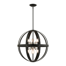 Livex Lighting 49646-14 - 6 Lt Textured Black Pendant Chandelier