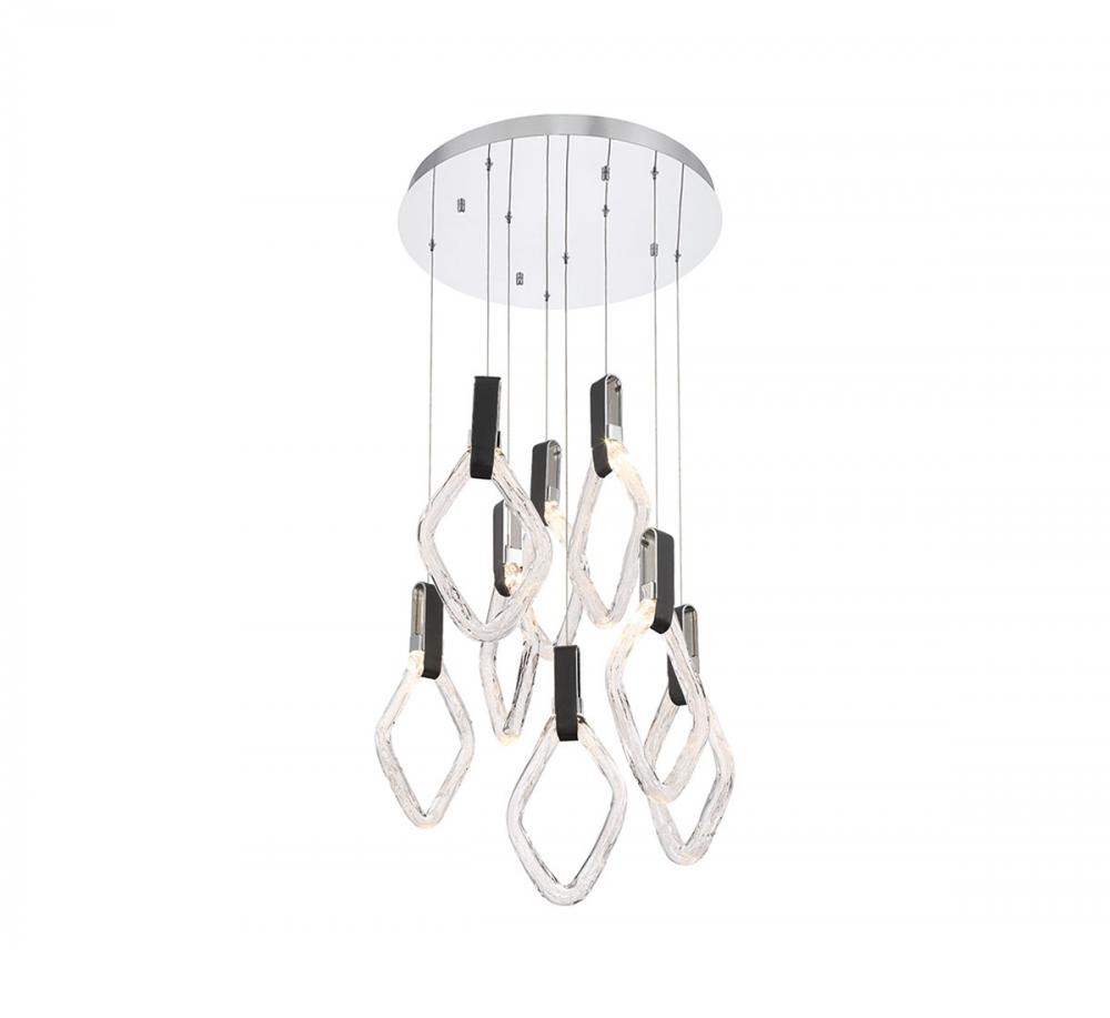 Catania, 8 Light Round LED Chandelier, Chrome