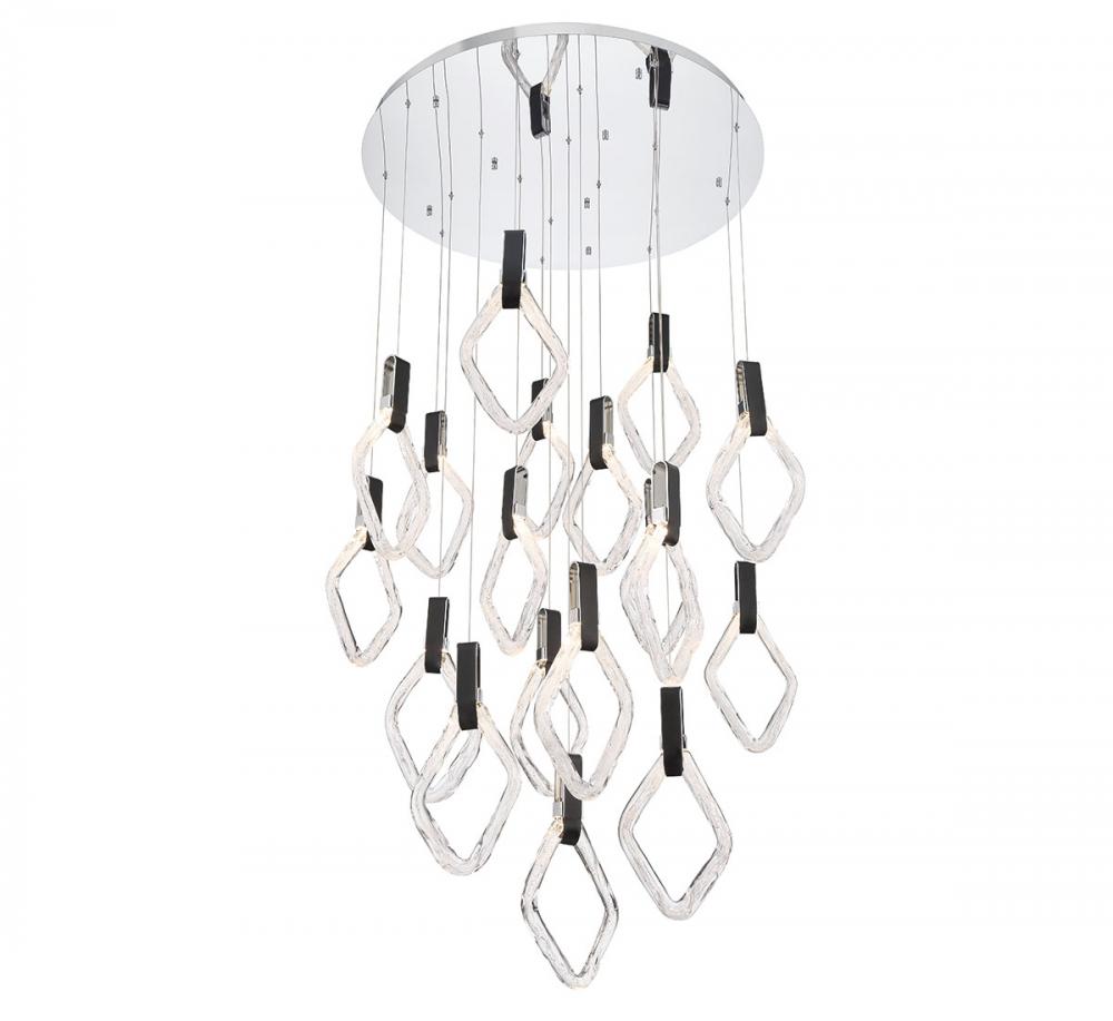 Catania, 18 Light Round LED Chandelier, Chrome