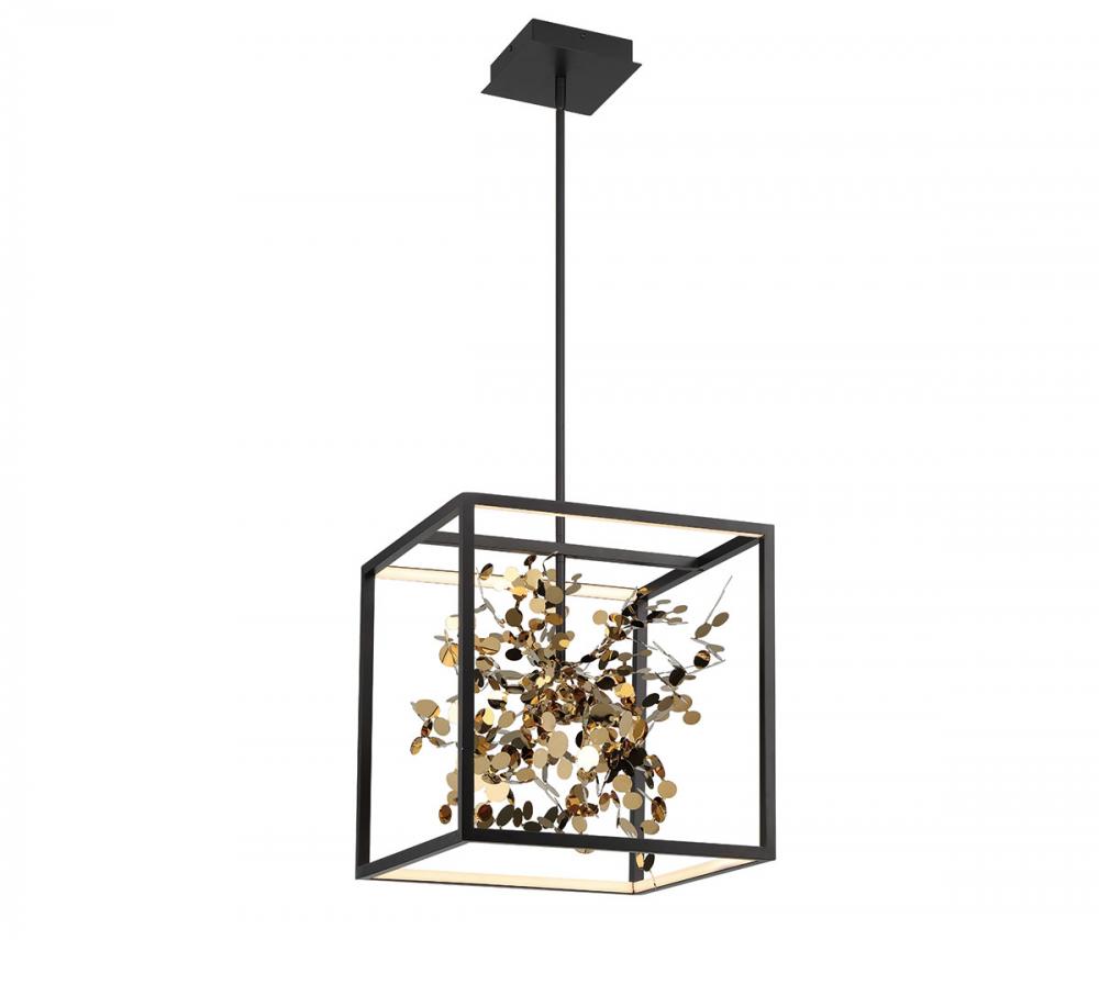 Terlizzi, Square LED Chandelier, Matte Black