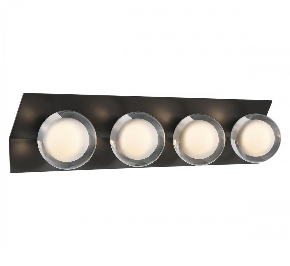 Vinci, 4 Light LED Wall Mount, Metallic Black