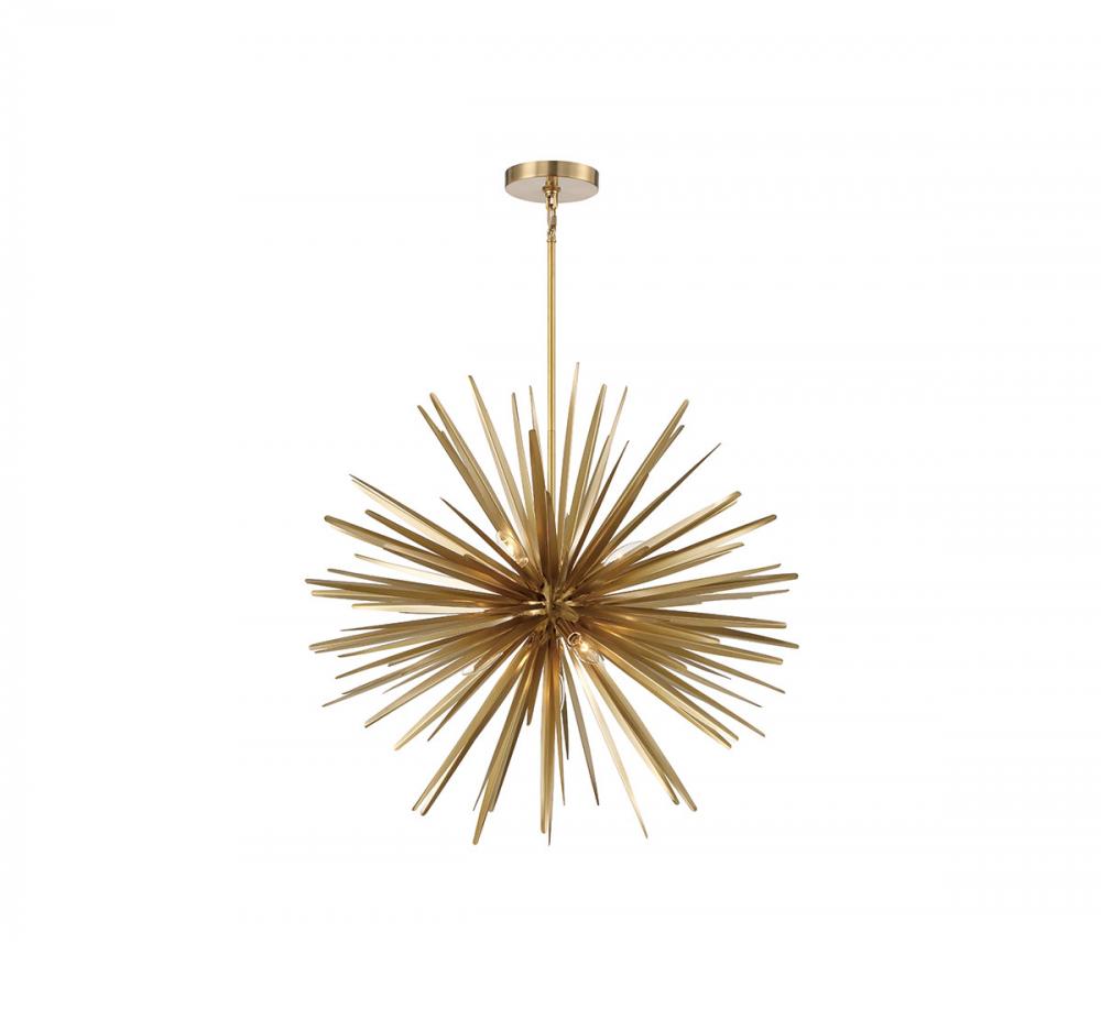 Trapani, 7 Light Chandelier, Soft Brass