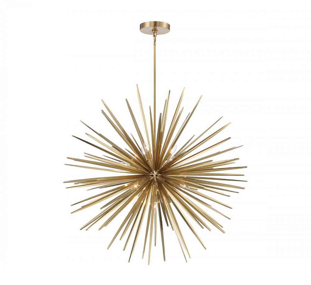 Trapani, 14 Light Chandelier, Soft Brass