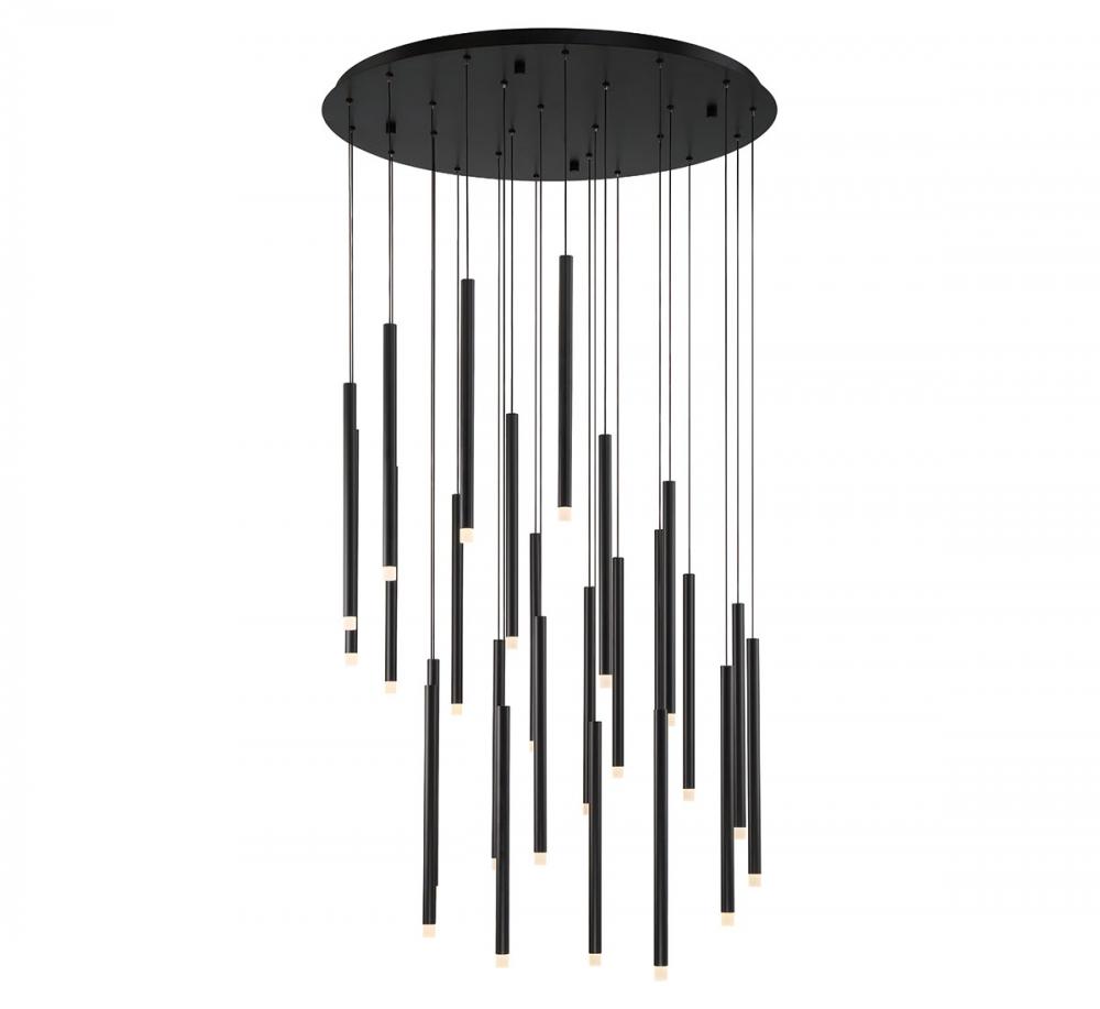 Amalfi, 25 Light Round LED Chandelier, Matte Black