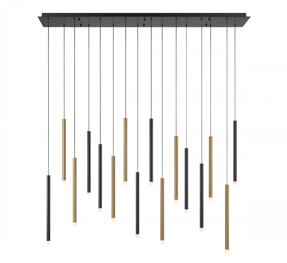 Amalfi, 16 Light Linear LED Chandelier, Mixed