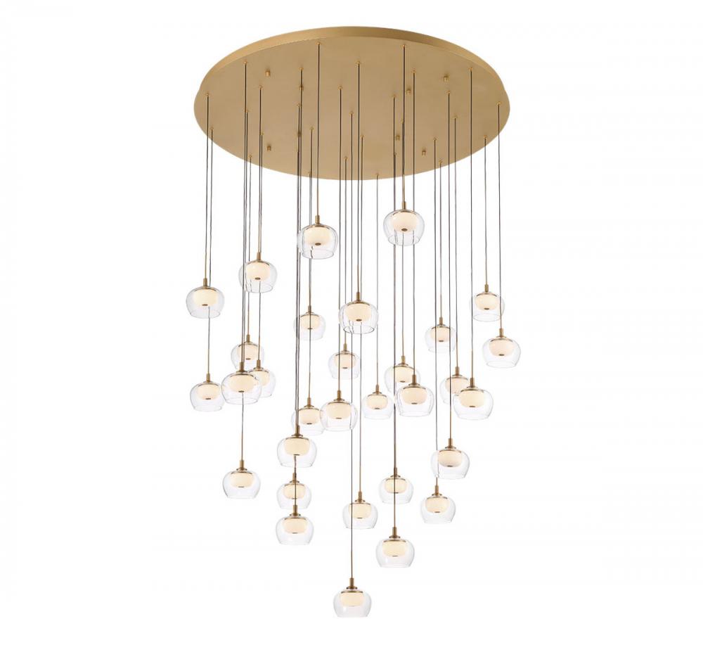 Manarola, 31 Light LED Grand Chandelier, Painted Antique Brass