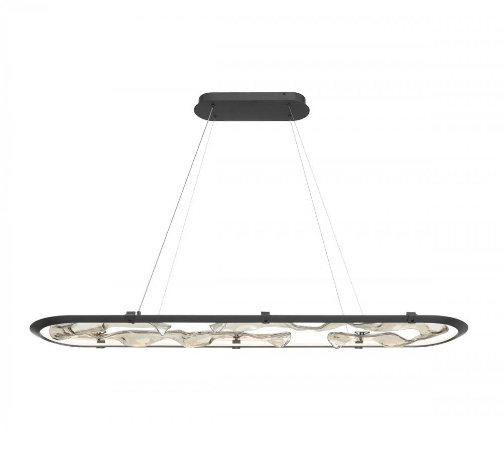 Nettuno 60&#34; Oval LED Chandelier, 
Painted Brushed Grey