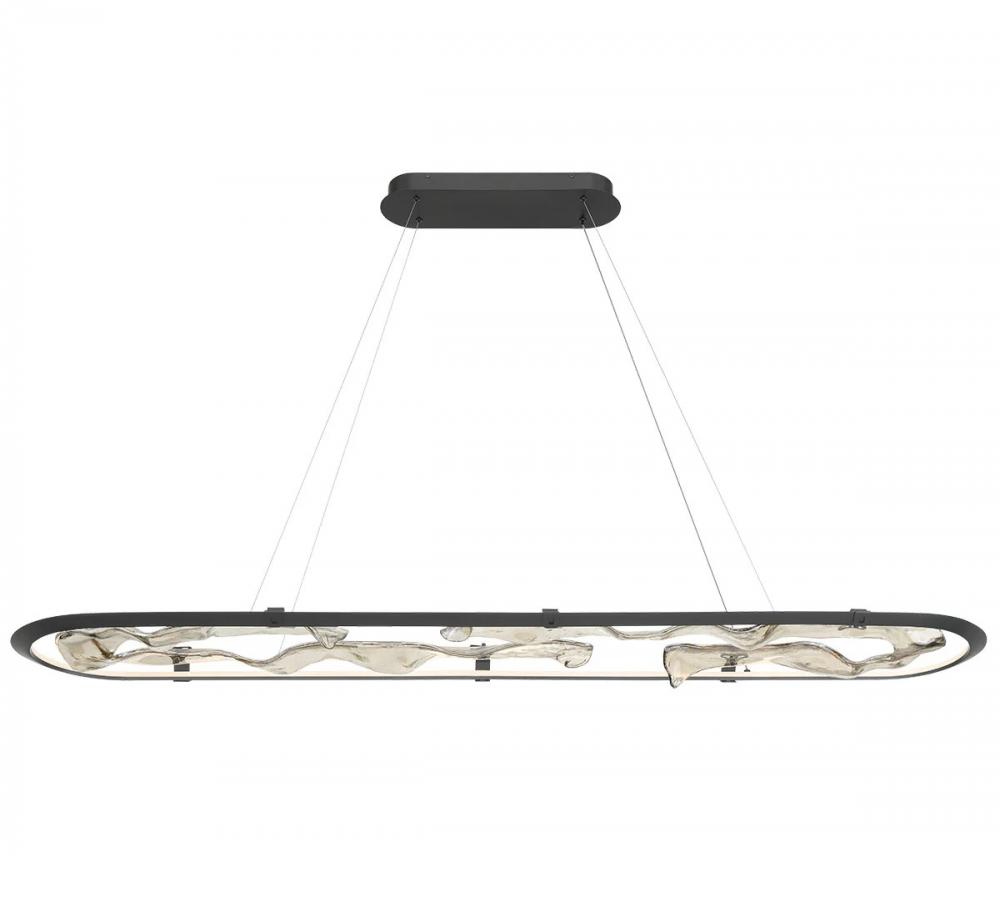 Nettuno 72&#34; Oval LED Chandelier, 
Painted Brushed Grey