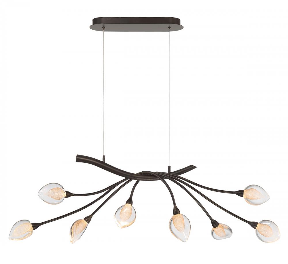 Modena, 8 Light Oval LED Chandelier, 
Black with Gold Accent