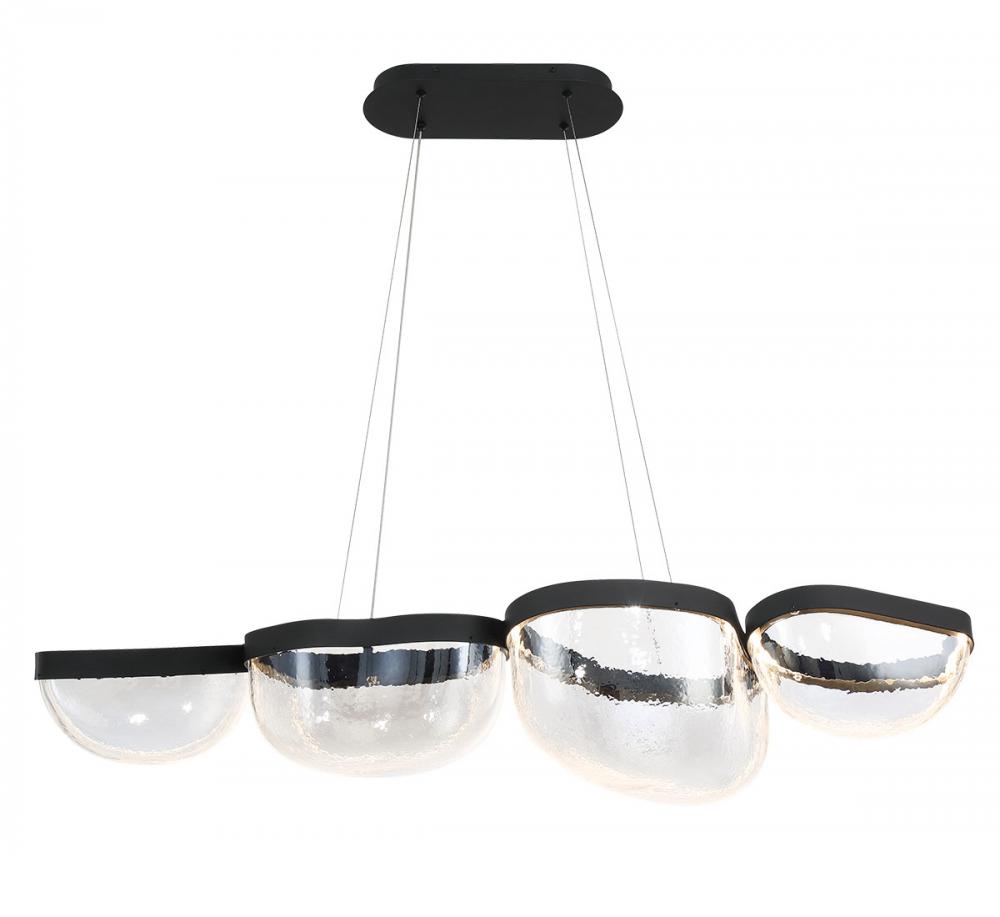 Aveah, 4 Light Linear LED Chandelier, Sand Black