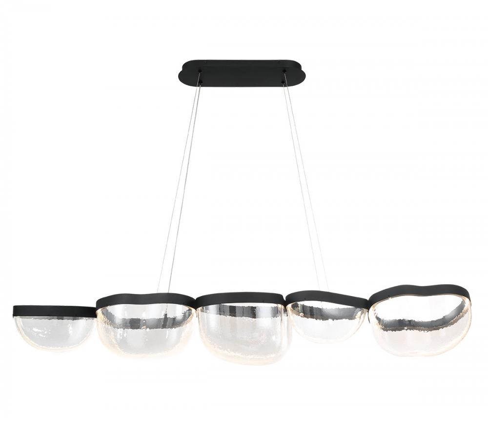 Aveah, 5 Light Linear LED Chandelier, Sand Black