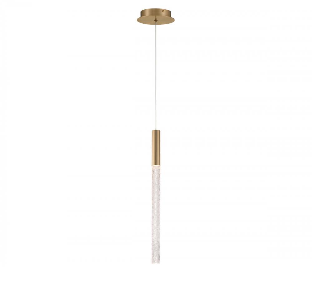 Gravina, 1 Light LED Pendant , Brushed Brass , Clear Crystal