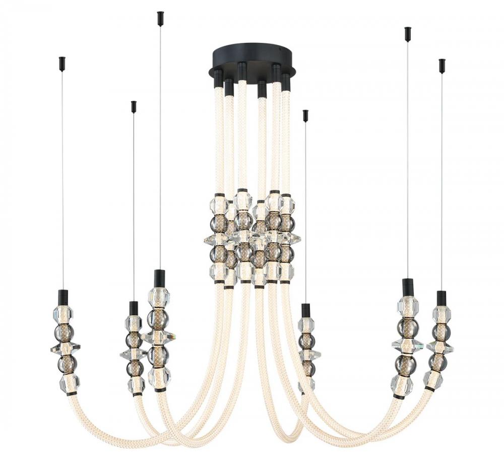 Alcamo, 6 Light LED Chandelier, Matte
Black