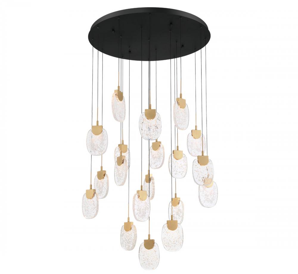 Castelo, 19 Light Round LED Chandelier, Matte Black