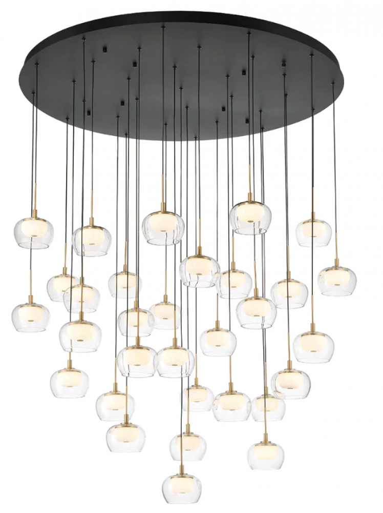 Manarola, 31 Light LED Grand Chandelier, Matte Black