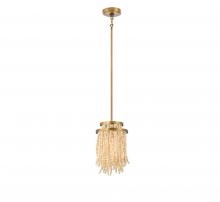 Lib & Co. US 10179-025 - Molfetta, 1 Light Pendant, Antique Brass with Cream Beads