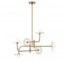 Lib & Co. US 12051-037 - Teramo, 6 Light LED Chandelier, Brushed Brass